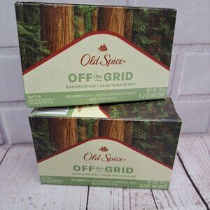 2 Old Spice Off The Grid Sandalwood & Aloe Vera Bar Soap 5oz Each  Discontinued